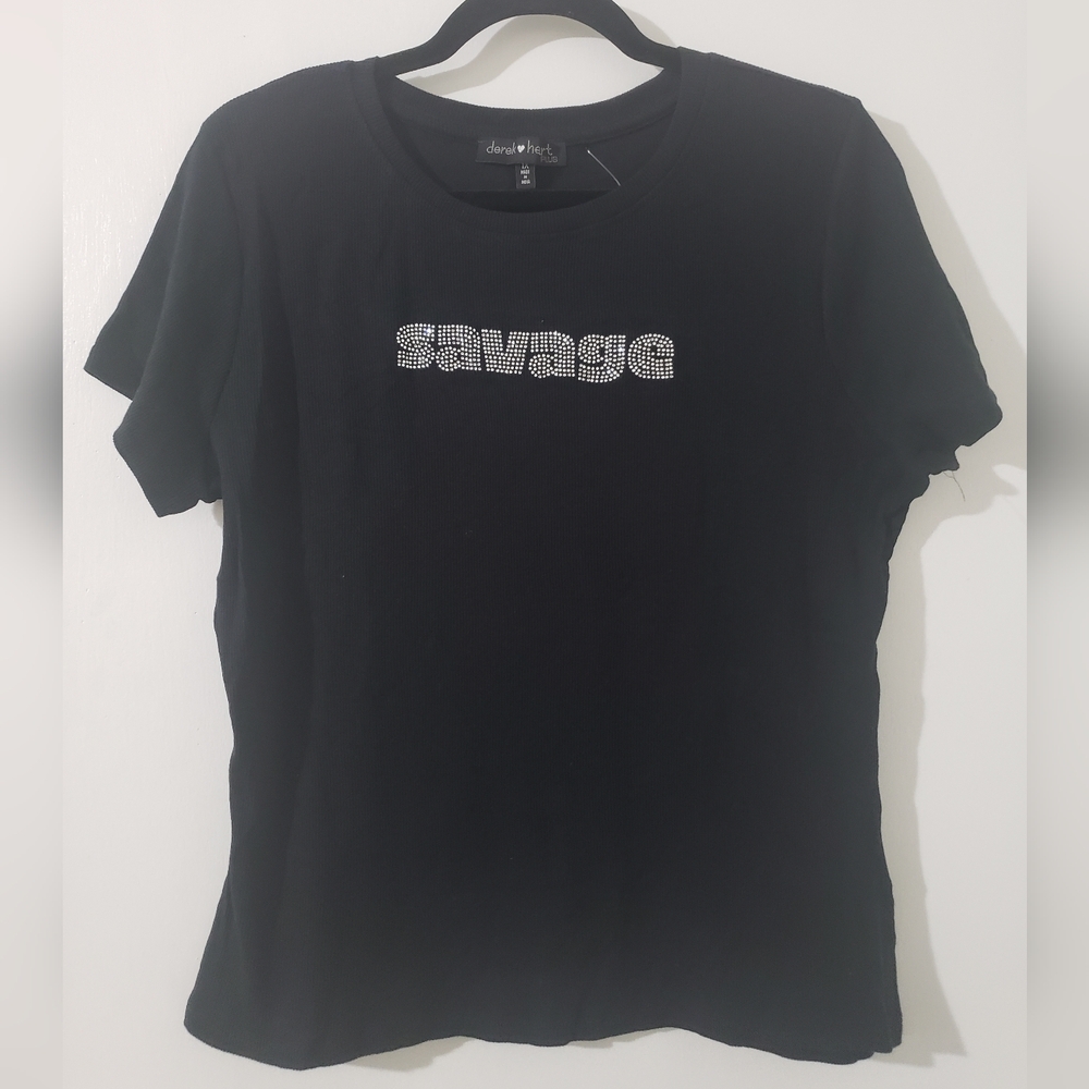🆕️ Black Plus Size Savage Top Sz 1x